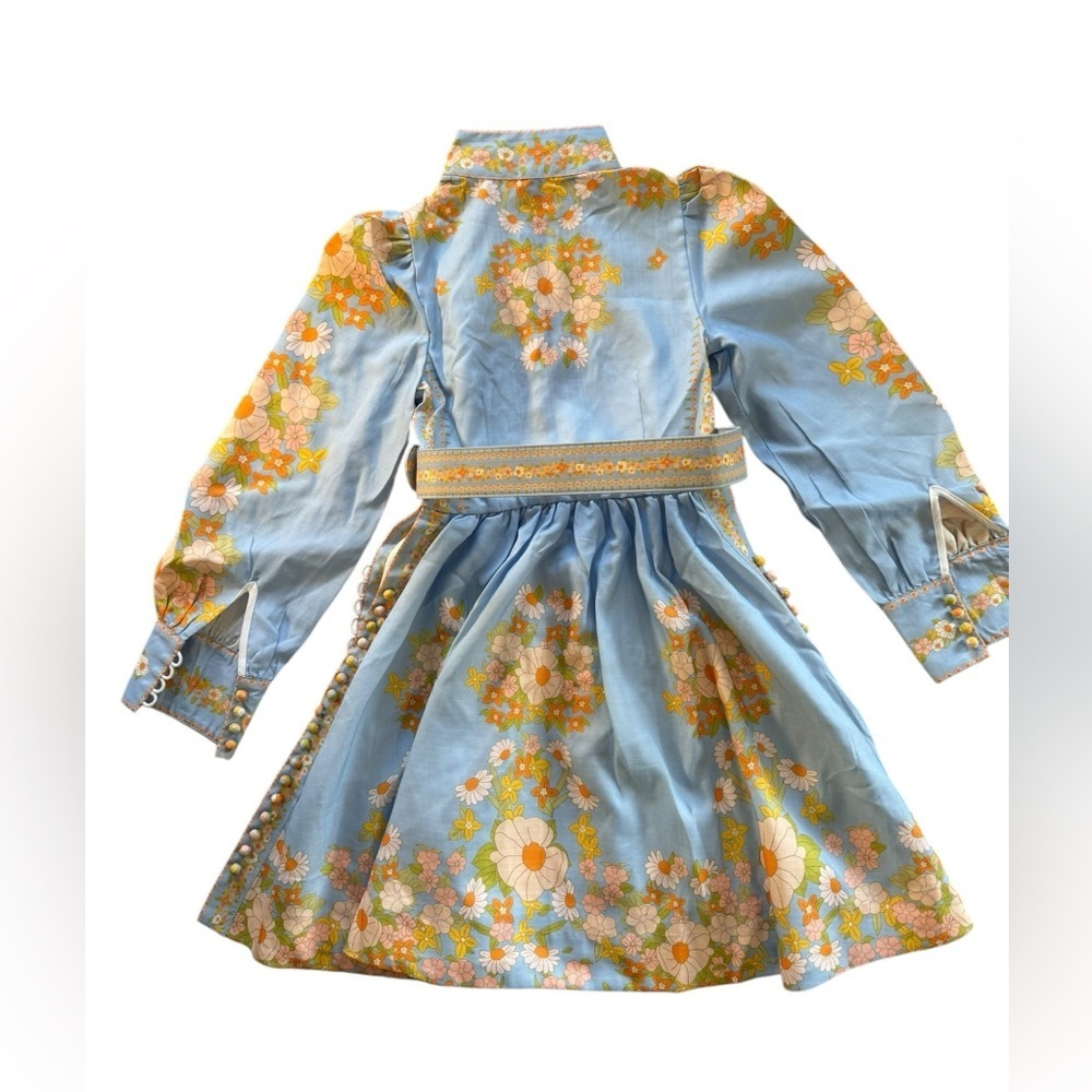 NEW Tuckernuck Beulah Leila Women’s Blue Belted Floral Dress Small B2786 - Picture 5 of 6